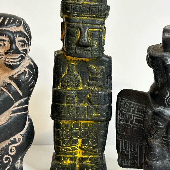 Vintage Bolivian Tiwanaku Clay Figurine Couple Embracing Handcrafted Folk Art - Picture 4 of 15